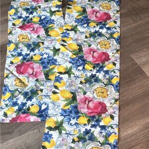 Cloth Napkins(can be used as table runners) Amalfi Coast floral and lemon Design